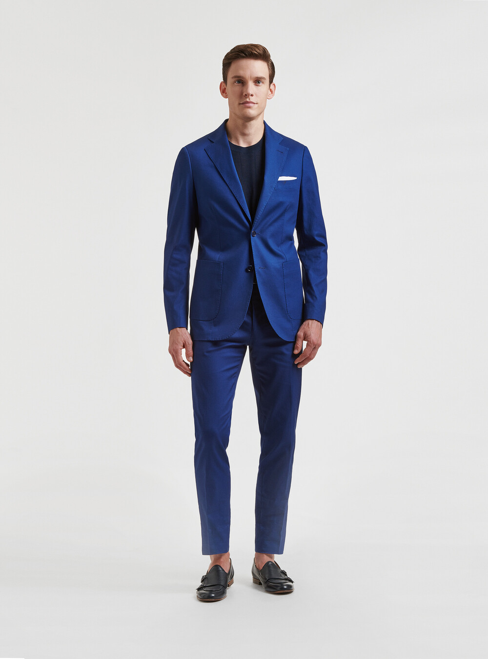 Abito in cotone armaturato blu, 